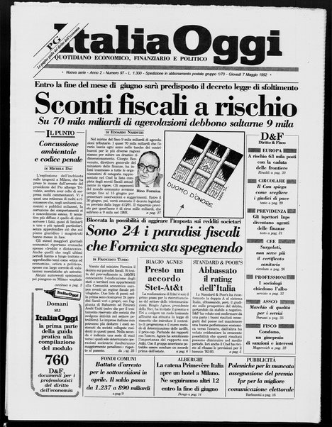 Italia oggi : quotidiano di economia finanza e politica